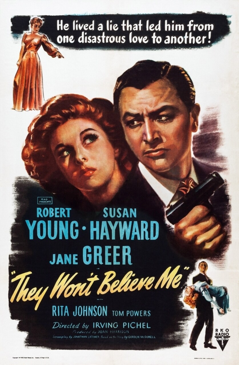 Posterazzi They WonT Believe Me L-R: Susan Hayward Robert Young On Poster Art 1947. Movie Poster Masterprint